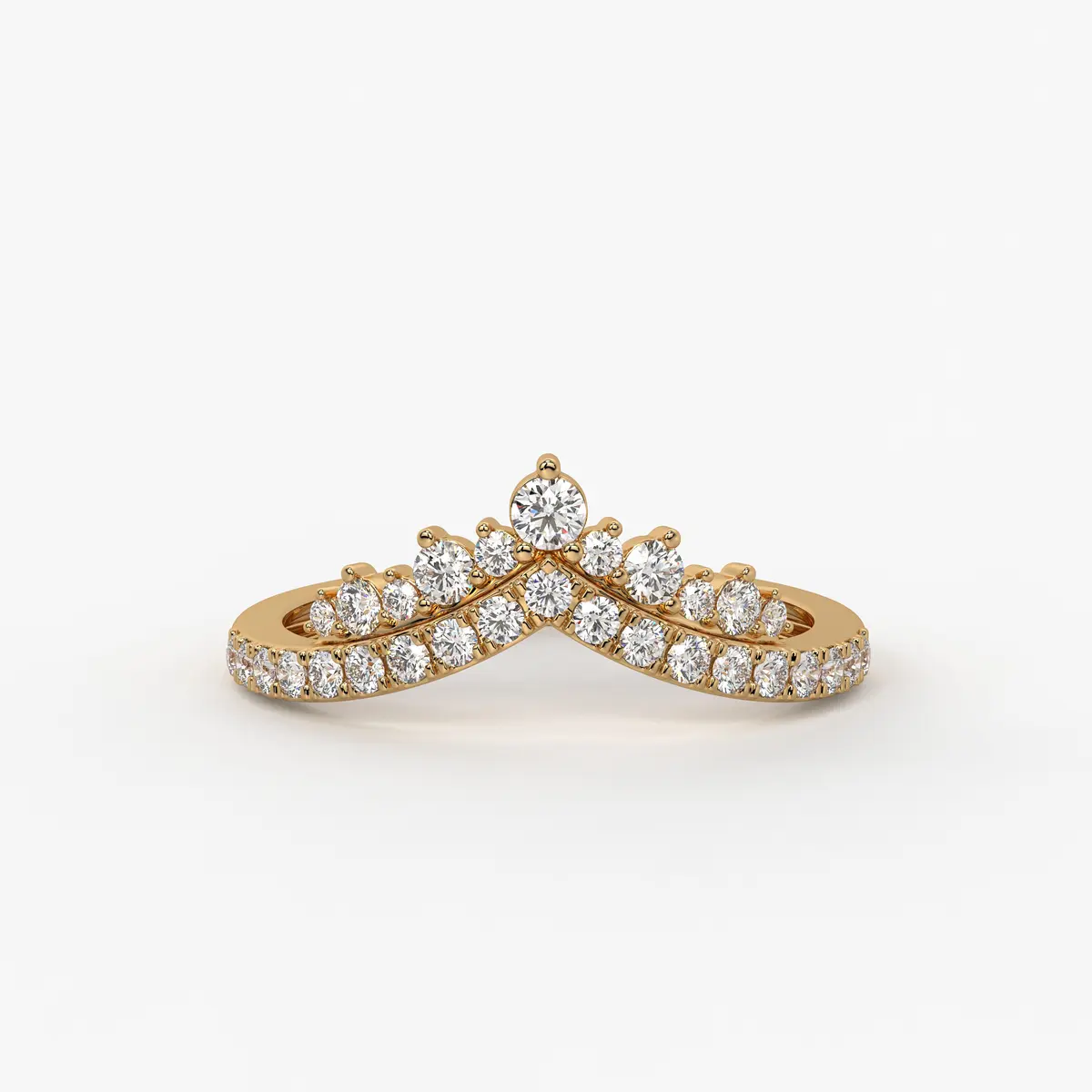 Crown Curve Diamond Ring